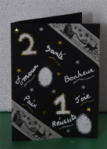 carte voeux noire